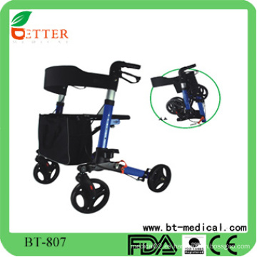 Caminador de aluminio del rollator del aluminio de la alta calidad plegable con el asiento